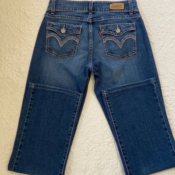 Jean Bootleg INC Denim Indigo à Poches Arrière Flap - Taille 14 Neuf Avec Étiquettes